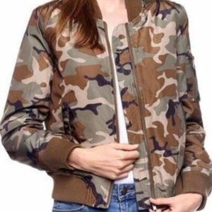 Forever21 Love Tree Camo Bomber Jacket